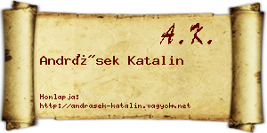 Andrásek Katalin névjegykártya