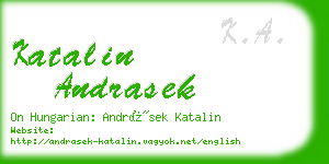 katalin andrasek business card